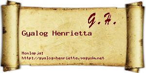 Gyalog Henrietta névjegykártya