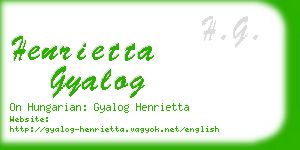 henrietta gyalog business card